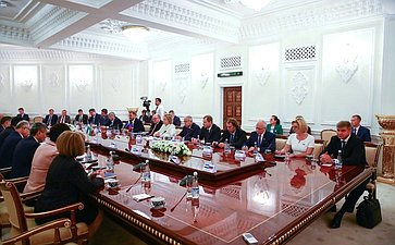Встреча делегации СФ со Спикером Законодательной палаты Олий Мажлиса Узбекистана Н. Исмоиловым