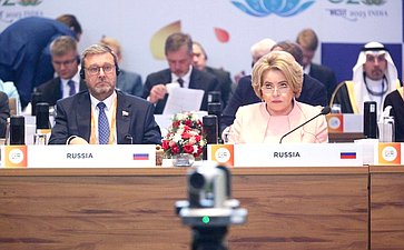 Валентина Матвиекно и Константин Косачев принимают участие в работе сессии парламентского форума G20 в Нью-Дели, посвящённой гендерному равенству