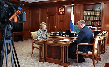 Председатель Совета Федерации Валентина Матвиенко провела встречу с губернатором Астраханской области Игорем Бабушкиным