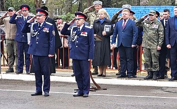 Ольга Бас в ходе поездки в регион посетила ГБОУ ЛНР «Республиканский казачий кадетский корпус имени маршала авиации Александра Ефимова»