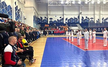 Юрий Валяев принял участие в торжественной церемонии открытия Всероссийских соревнований среди ветеранов СВО «Кубок по волейболу сидя «Герои нашего времени»