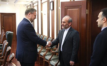 Встреча заместителя Председателя Совета Федерации Константина Косачева с руководителем Организации Гостелерадио Исламской Республики Иран Пейманом Джебели