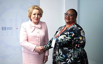 15-й Саммит женщин – председателей парламентов. Встреча Председателя Совета Федерации Валентины Матвиенко со Спикером Национальной ассамблеи Южно-Африканской Республики Анджелой Дидизой