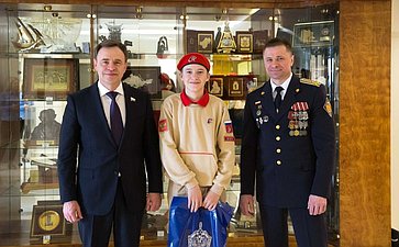 Встреча В. Новожилова с юнармейцами Архангельской области