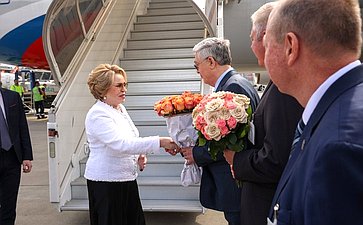Делегация Федерального Собрания во главе с Председателем Совета Федерации Валентиной Матвиенко прибыла в Женеву для участия в мероприятиях, организованных Межпарламентским союзом (МПС)