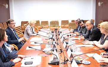 Встреча К. Косачева с заместителем Генерального секретаря Европейской внешнеполитической службы по политическим вопросам Жаном-Кристофом Бельяром