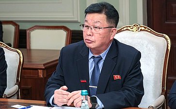 Встреча первого заместителя председателя Комитета СФ по международным делам Владимира Джабарова с руководителем группы содействия развитию корейско-российской дружбы в Верховном народном собрании КНДР Ли Чхолем