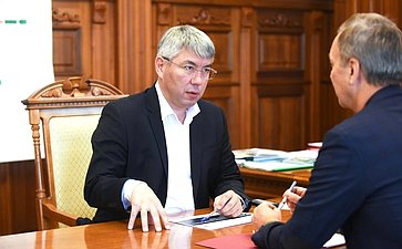 Встреча первого заместителя Председателя Совета Федерации Андрея Яцкина и Главы Республики Бурятия Алексея Цыденова