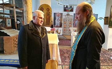 Сергей Мартынов в селе Илеть посетил храм Покрова пресвятой богородицы, требующий реконструкции