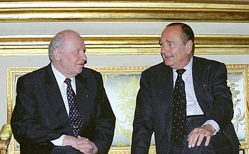 Председатель СФ Егор Строев и Президент Франции Жак Ширак, 2000