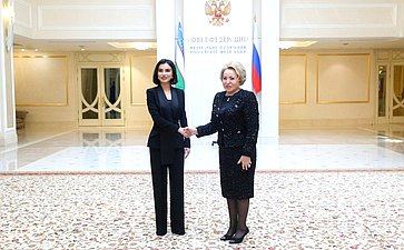 Встреча Председателя Совета Федерации Валентины Матвиенко с Помощником Президента Республики Узбекистан Саидой Мирзиёевой