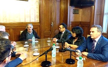 Встреча делегации Совета Федерации с экс-президентом Уругвая, сенатором Хосе Мухикой