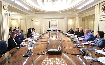 Встреча Председателя Совета Федерации Валентины Матвиенко с Помощником Президента Республики Узбекистан Саидой Мирзиёевой