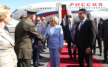 Валентина Матвиенко прибыла в Армению с официальным визитом