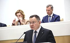 В Совете Федерации выступил Министр строительства и жилищно-коммунального хозяйства РФ И. Файзуллин