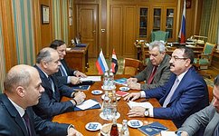 Заместитель Председателя СФ И. Умаханов встретился с Послом Сирийской Арабской Республики в России Р. Хаддадом