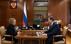 Председатель Совета Федерации провела встречу с губернатором Самарской области