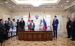 The Federation Council and the National Assembly of the Federal Parliament of Nepal sign an agreement on interparliamentary cooperation