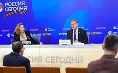 В ММПЦ «Россия сегодня» состоялся брифинг заместителя Председателя Совета Федерации Константина Косачева об итогах участия российской парламентской делегации в 152-й Ассамблее Межпарламентского союза