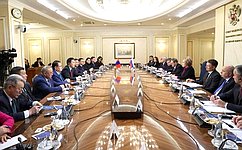 The Federation Council Speaker discussed prospects for interparliamentary cooperation with the Chairman of the State Great Khural of Mongolia