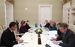 Председатель Совета Федерации и Председатель Меджлиса Милли Генгеша Туркменистана обсудили развитие межпарламентских связей