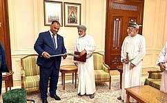 Состоялась встреча М. Ахмадова с Председателем Государственного Совета Султаната Оман Шейхом Абдельмаликом Аль-Халили