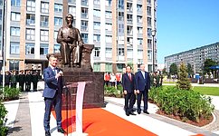 Andrey Yatskin takes part in a ceremony to unveil the monument to the first President of Vietnam Ho Chi Minh