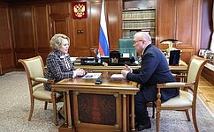 В. Матвиенко обсудила с губернатором Кировской области А. Соколовым социально-экономическое развитие региона