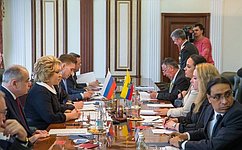 В.Матвиенко: Особое значение в развитии сотрудничества России и Эквадора имеют межрегиональные связи
