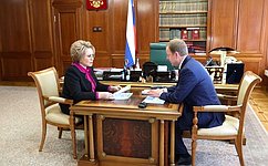 Председатель Совета Федерации В. Матвиенко провела встречу с губернатором Алтайского края В. Томенко