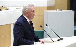 В. Наговицын представил информацию о работе в качестве полномочного представителя Совета Федерации в Правительстве РФ