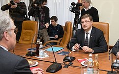 Председатель Комитета СФ по международным делам провел встречу с Чрезвычайным и Полномочным Послом ФРГ в России