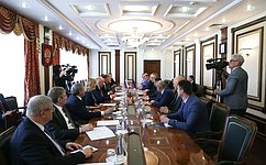 Deputy Speaker of the Federation Council Konstantin Kosachev meets with Speaker of the People’s Council of the DPR Vladimir Bidyovka
