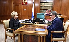 Председатель СФ и губернатор Вологодской области обсудили социально-экономическое развитие региона