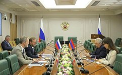 Konstantin Kosachev meets with Armenian Ambassador to Russia Vagharshak Harutiunyan