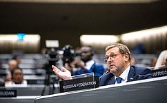 Konstantin Kosachev addresses the IPU Standing Committee on Peace and International Security