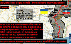 Карта последних нарушений «Минского соглашения» от Фонда исследований проблем демократии на основе отчетов ОБСЕ (29 июня)