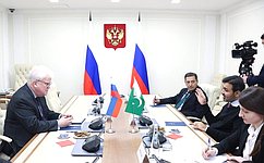 В. Чижов провел встречу с членом Национальной ассамблеи Парламента Исламской Республики Пакистан