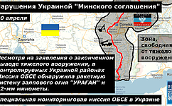 Карта последних нарушений «Минского соглашения» от Фонда исследований проблем демократии на основе отчетов ОБСЕ (30 апреля — 1 мая)