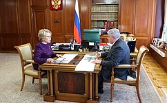 В. Матвиенко обсудила с губернатором Новгородской области экономическое развитие региона