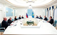 Speaker of the Federation Council Valentina Matvienko meets with the President of Kazakhstan Kassym-Jomart Tokayev