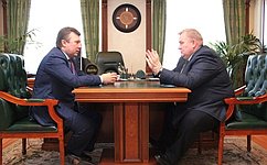 В. Васильев обсудил с главой Иваново В. Сверчковым вопросы социальной защиты населения города