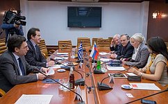 Сенатор О. Ковитиди провела встречу с генеральным секретарем общества дружбы «Греция – Россия» П. Христу