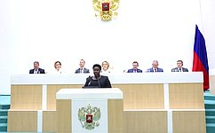 Vice President of the Republic of Uganda Jessica Alupo addressed the senators during the 592nd meeting of the Federation Council