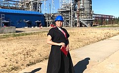 Е. Шумилова посетила Усинский нефтеперерабатывающий завод