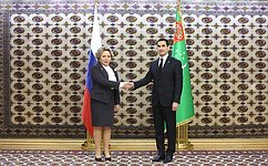 Состоялась встреча Председателя СФ В. Матвиенко и Президента Туркменистана С. Бердымухамедова