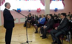 Н. Петрушкин встретился с педагогами и учениками общеобразовательной школы г. Саранска