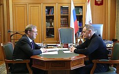 К. Косачев провел встречу с врио главы Республики Марий Эл Ю. Зайцевым