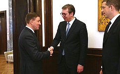 The Serbian President receives Russian senators in Belgrade