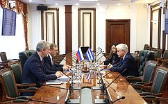 Заместитель Председателя СФ К. Косачев провел встречу с Послом Республики Куба в Российской Федерации